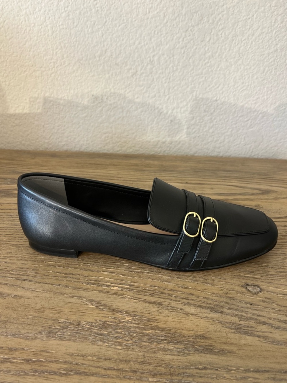 Stuart Weitzman Kenna black leather loafers menswear inspired sz 10 office - Picture 2 of 12